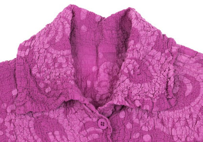 ISSEY MIYAKE me Pink Cauliflower Cropped Shirt Size F