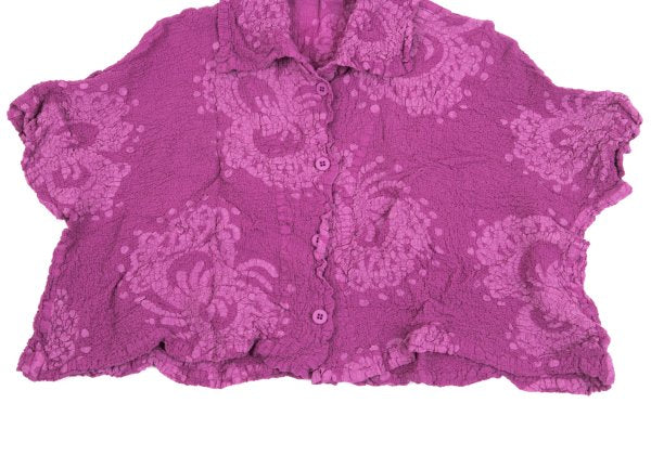 ISSEY MIYAKE me Pink Cauliflower Cropped Shirt Size F