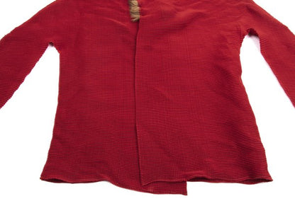 ISSEY MIYAKE me Faux Fur Pleated Reddish Brown Cardigan Size F