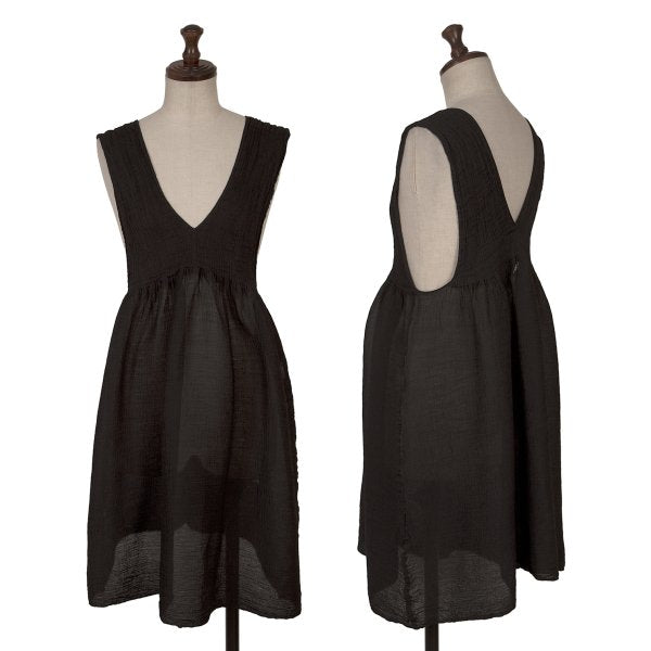 ISSEY MIYAKE me Sheer Sleeveless Tunic Black Blouse Size F