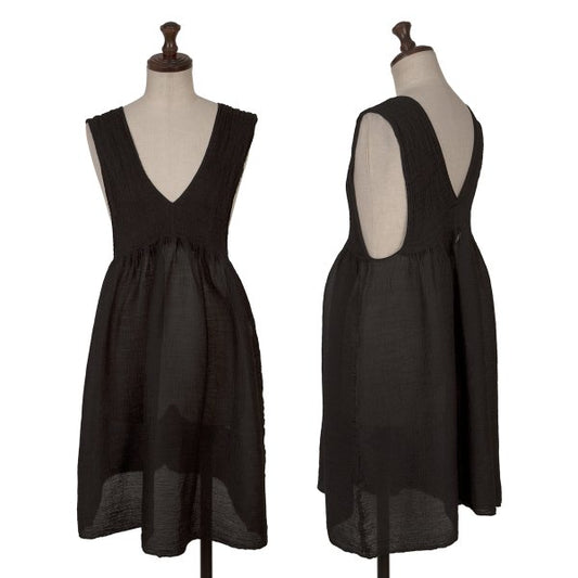 ISSEY MIYAKE me Sheer Sleeveless Tunic Black Blouse Size F