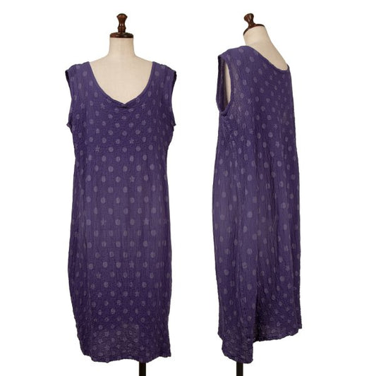 ISSEY MIYAKE me Dot Print Cauliflower Dress Purple Size F