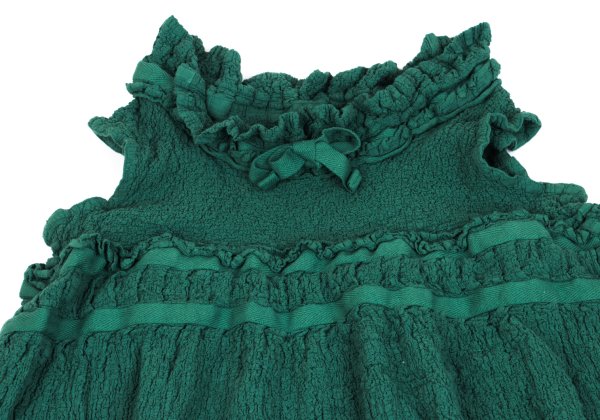 ISSEY MIYAKE me Cauliflower Neck Cord Dress Green Size F