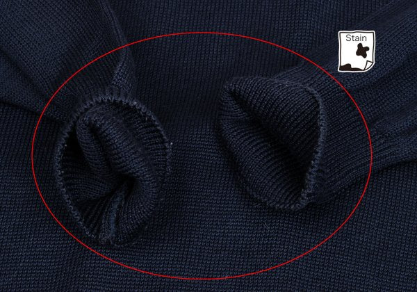 CELINE Logo Embroidered Cotton Sweater Navy Size 40