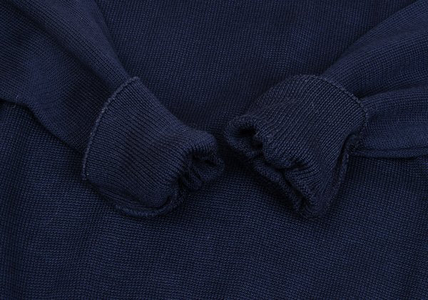CELINE Logo Embroidered Cotton Sweater Navy Size 40
