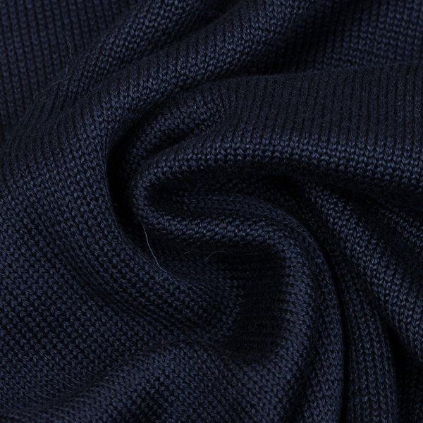 CELINE Logo Embroidered Cotton Sweater Navy Size 40