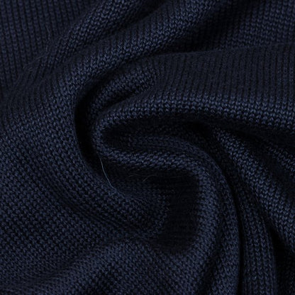 CELINE Logo Embroidered Cotton Sweater Navy Size 40