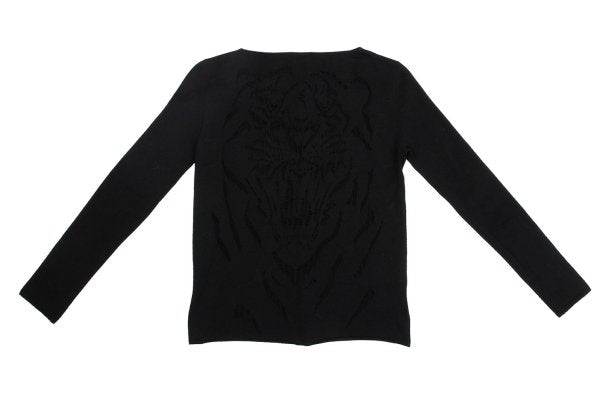 KRIZIA MAGLIA Lace Knit Cardigan Black Size 44