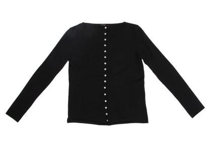 KRIZIA MAGLIA Lace Knit Cardigan Black Size 44