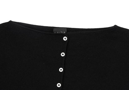 KRIZIA MAGLIA Lace Knit Cardigan Black Size 44