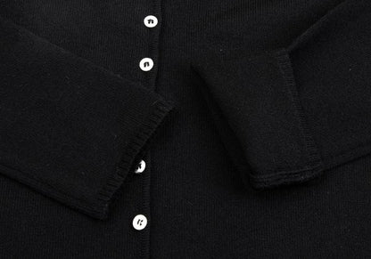 KRIZIA MAGLIA Lace Knit Cardigan Black Size 44