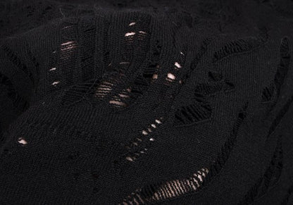 KRIZIA MAGLIA Lace Knit Cardigan Black Size 44
