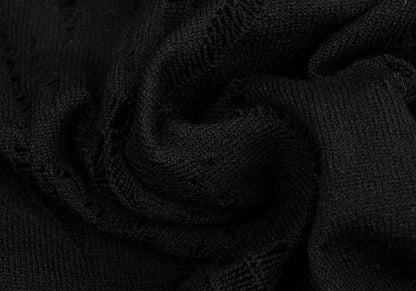 KRIZIA MAGLIA Lace Knit Cardigan Black Size 44