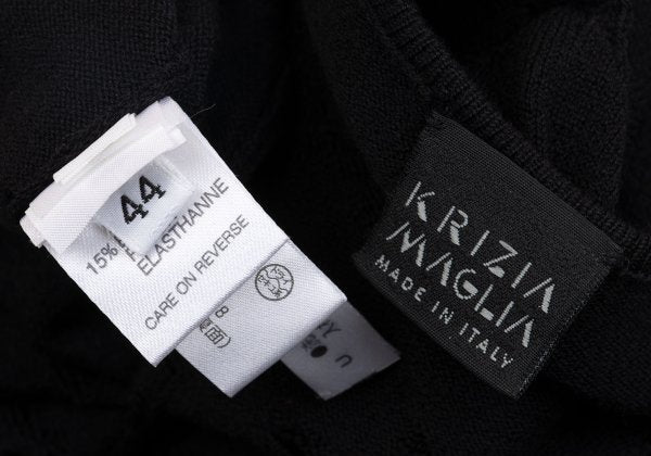 KRIZIA MAGLIA Lace Knit Cardigan Black Size 44