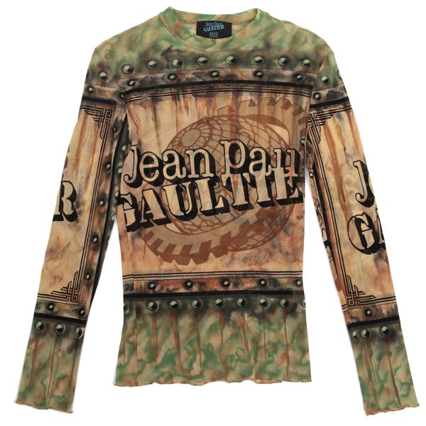 Jean Paul GAULTIER MAILLE Logo Power Net Shirt Multi Size 48