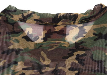 Jean Paul GAULTIER CLASSIQUE Camo Powernet Top Size 48