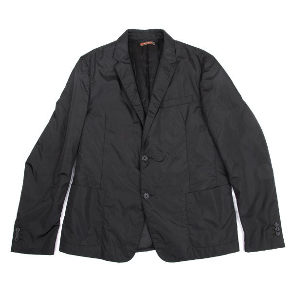 PRADA SPORT Nylon Padded Tailored Blazer Black Size 54