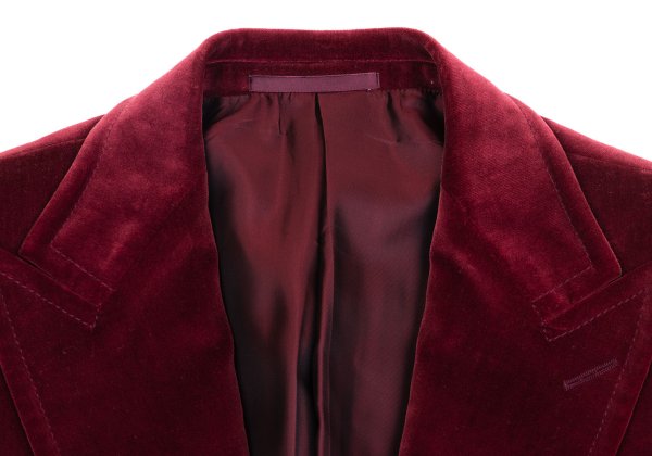 GUCCI Velvet Patch Pocket Peaked Jacket Bordeaux Size 44