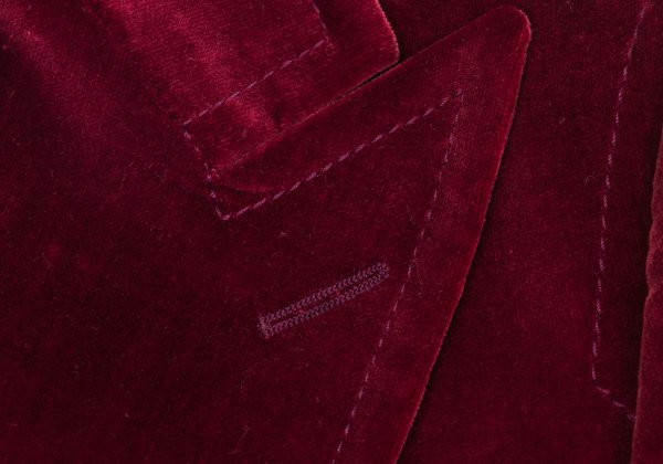 GUCCI Velvet Patch Pocket Peaked Jacket Bordeaux Size 44