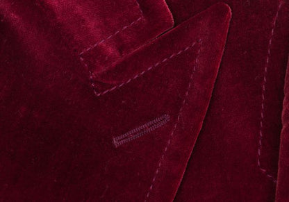 GUCCI Velvet Patch Pocket Peaked Jacket Bordeaux Size 44