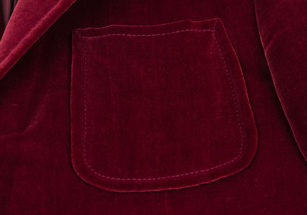 GUCCI Velvet Patch Pocket Peaked Jacket Bordeaux Size 44