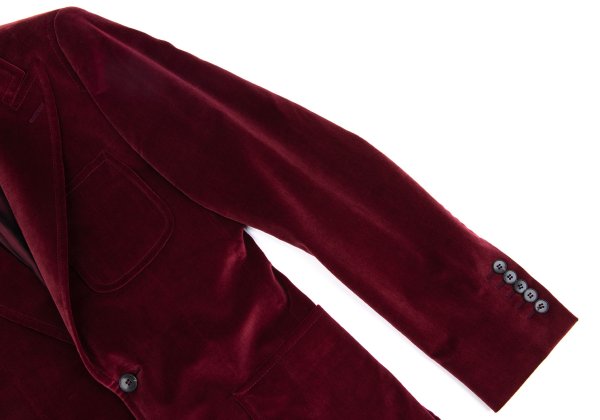 GUCCI Velvet Patch Pocket Peaked Jacket Bordeaux Size 44
