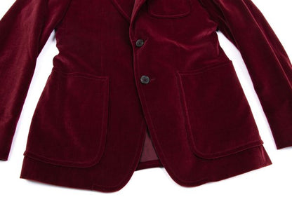 GUCCI Velvet Patch Pocket Peaked Jacket Bordeaux Size 44