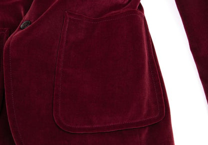 GUCCI Velvet Patch Pocket Peaked Jacket Bordeaux Size 44