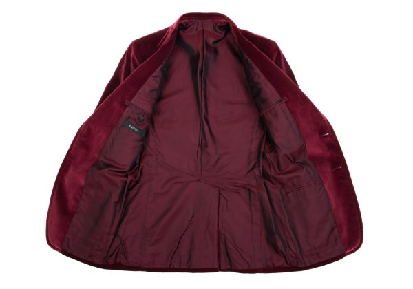 GUCCI Velvet Patch Pocket Peaked Jacket Bordeaux Size 44