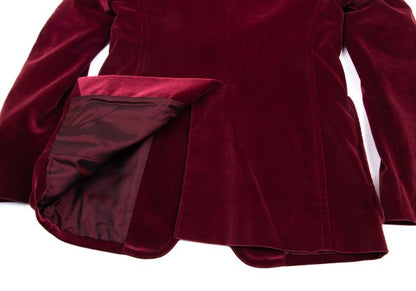 GUCCI Velvet Patch Pocket Peaked Jacket Bordeaux Size 44