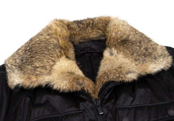 HUGO BOSS Detachable Fur Flap Pocket Jacket Black Size L