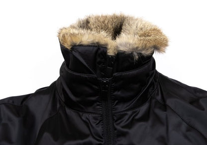 HUGO BOSS Detachable Fur Flap Pocket Jacket Black Size L