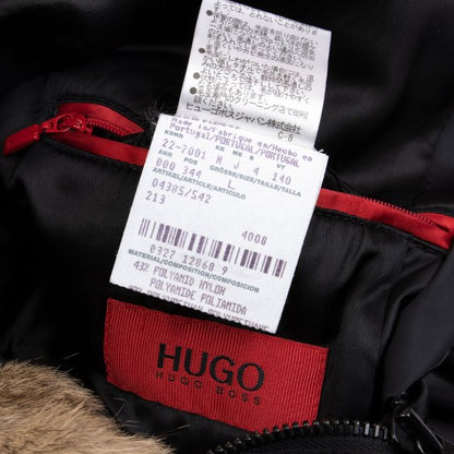 HUGO BOSS Detachable Fur Flap Pocket Jacket Black Size L
