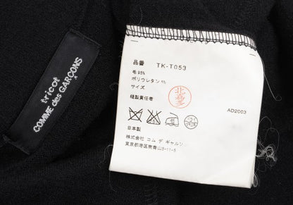 tricot COMME des GARCONS Wool Knit Jacket Black Size M