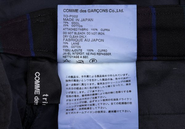 COMME des GARCONS Dyed Stripe Mixed Pants Blue Size M