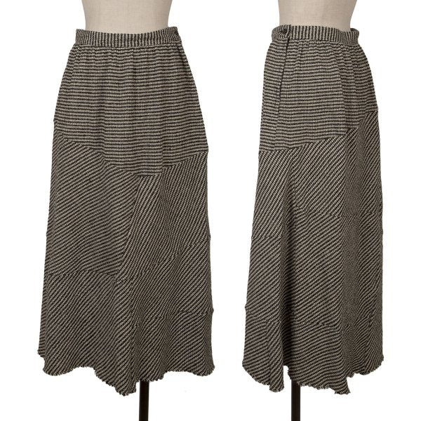tricot COMME des GARCONS Houndstooth Black Ivory Skirt Size M