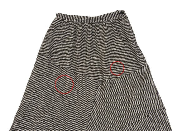 tricot COMME des GARCONS Houndstooth Black Ivory Skirt Size M