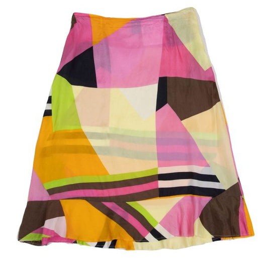 COMME des GARCONS Rayon Geometric Print Skirt Multi Size S
