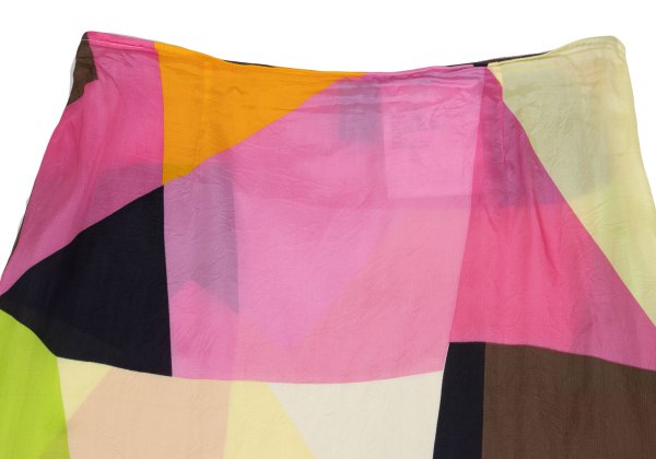 COMME des GARCONS Rayon Geometric Print Skirt Multi Size S