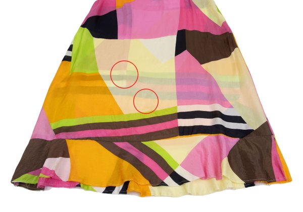 COMME des GARCONS Rayon Geometric Print Skirt Multi Size S