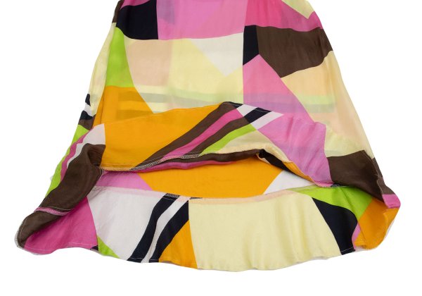 COMME des GARCONS Rayon Geometric Print Skirt Multi Size S