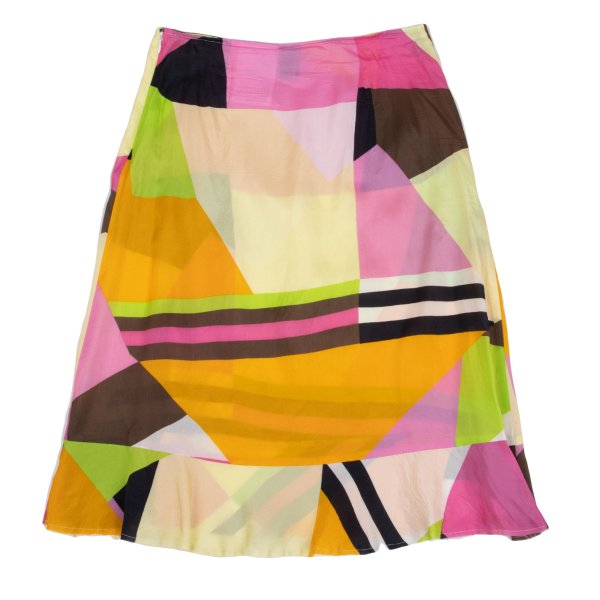 COMME des GARCONS Rayon Geometric Print Skirt Multi Size S