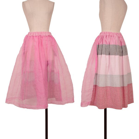 COMME des GARCONS 18SS Mixed Material Skirt Pink Size M