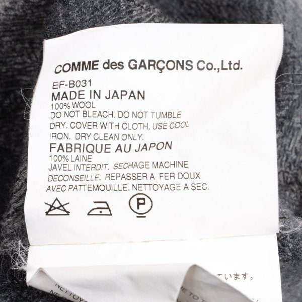GANRYU Wool Ombre Check Flannel Long Sleeve Shirt Gray Size S