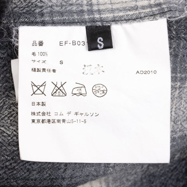 GANRYU Wool Ombre Check Flannel Long Sleeve Shirt Gray Size S
