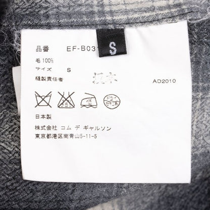 GANRYU Wool Ombre Check Flannel Long Sleeve Shirt Gray Size S