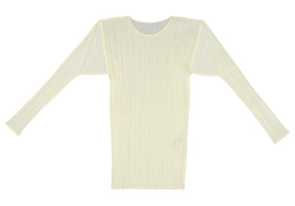 PLEATS PLEASE Crew Neck Top Cream Size 3