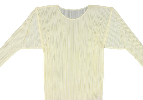 PLEATS PLEASE Crew Neck Top Cream Size 3