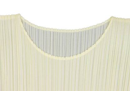 PLEATS PLEASE Crew Neck Top Cream Size 3
