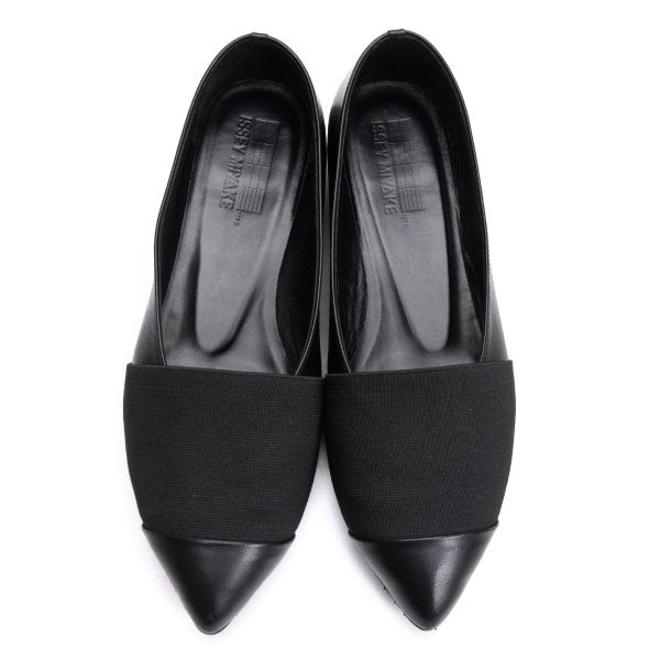 ISSEY MIYAKE Panel Design Leather Sneakers Black Size 23CM